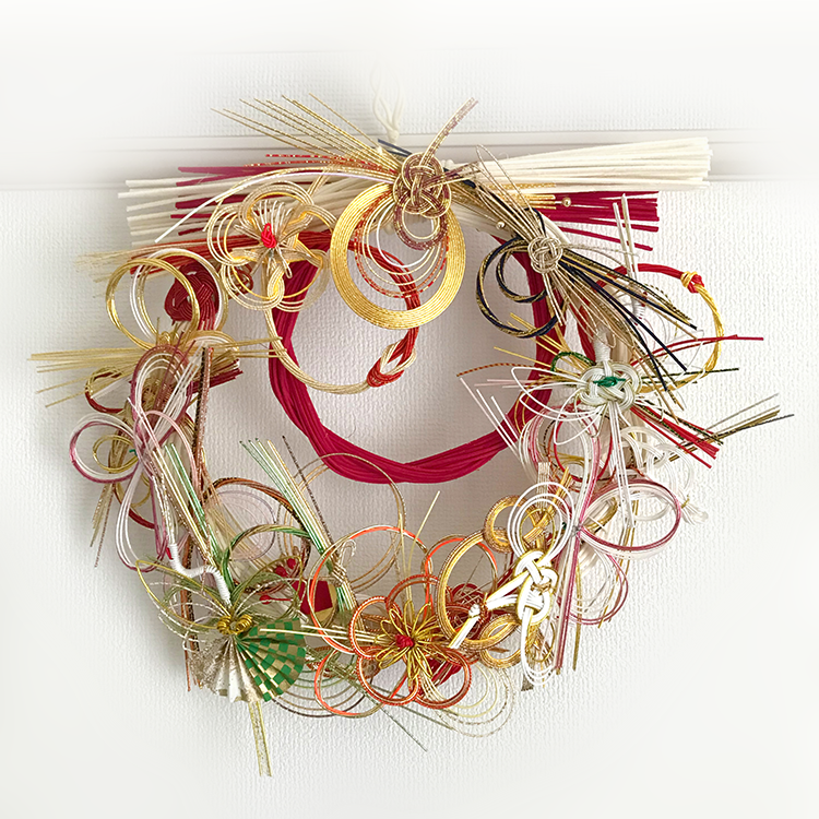 早割5%オフ10月末まで 秀〆 正月飾り 玄関 モダン しめ縄飾り 水引 しめ縄 リース おしゃれ 選べるしめ縄３種類 モダン水引リースLサイズリース アレンジ 花 自宅用 マンション 室内 ドア しめ飾り 玄関飾り正月飾り・しめ縄お飾り屋さん