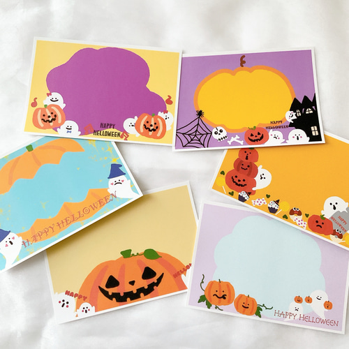 ハロウィンポストカード 3つのデザイン素材セット ダウンロード販売- Happy Birthday Crafts ハピバクラフト- BOOTH