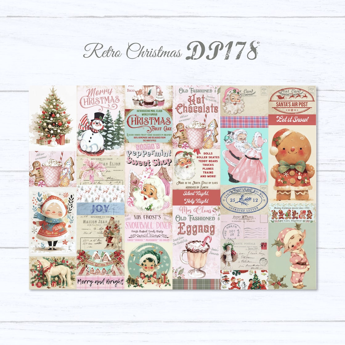 デザインペーパー ラッピングペーパー クリスマスペーパーセット1 Monochimo包裝材料 包裝紙人氣榜 - Pinkoi