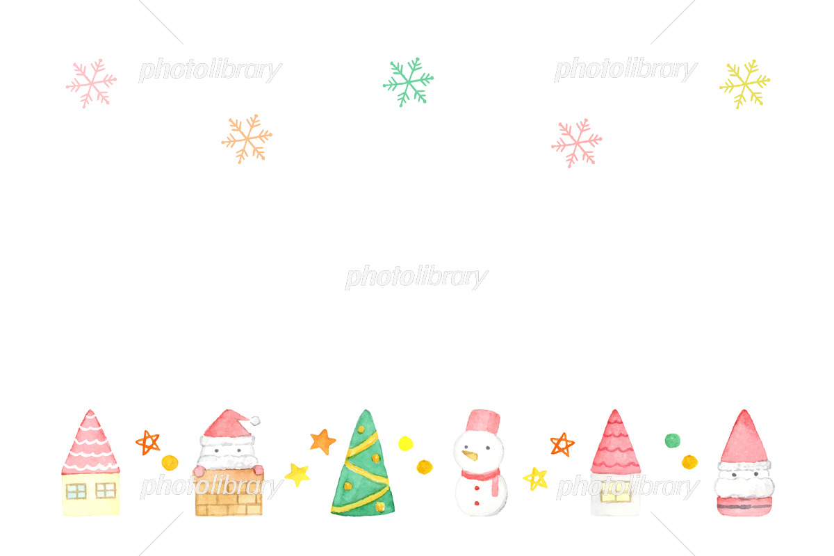 和柄のメリークリスマスカードイラストのフリー素材イラストイメージ