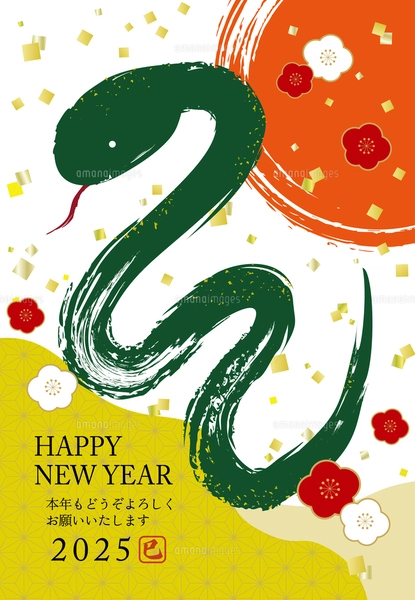 2025年「巳年」年賀状「筆文字」のご依頼をいただき今年も揮毫させていただきました北西桃花 きたにし とうか 書道教室 手ぶらで通える書道教室