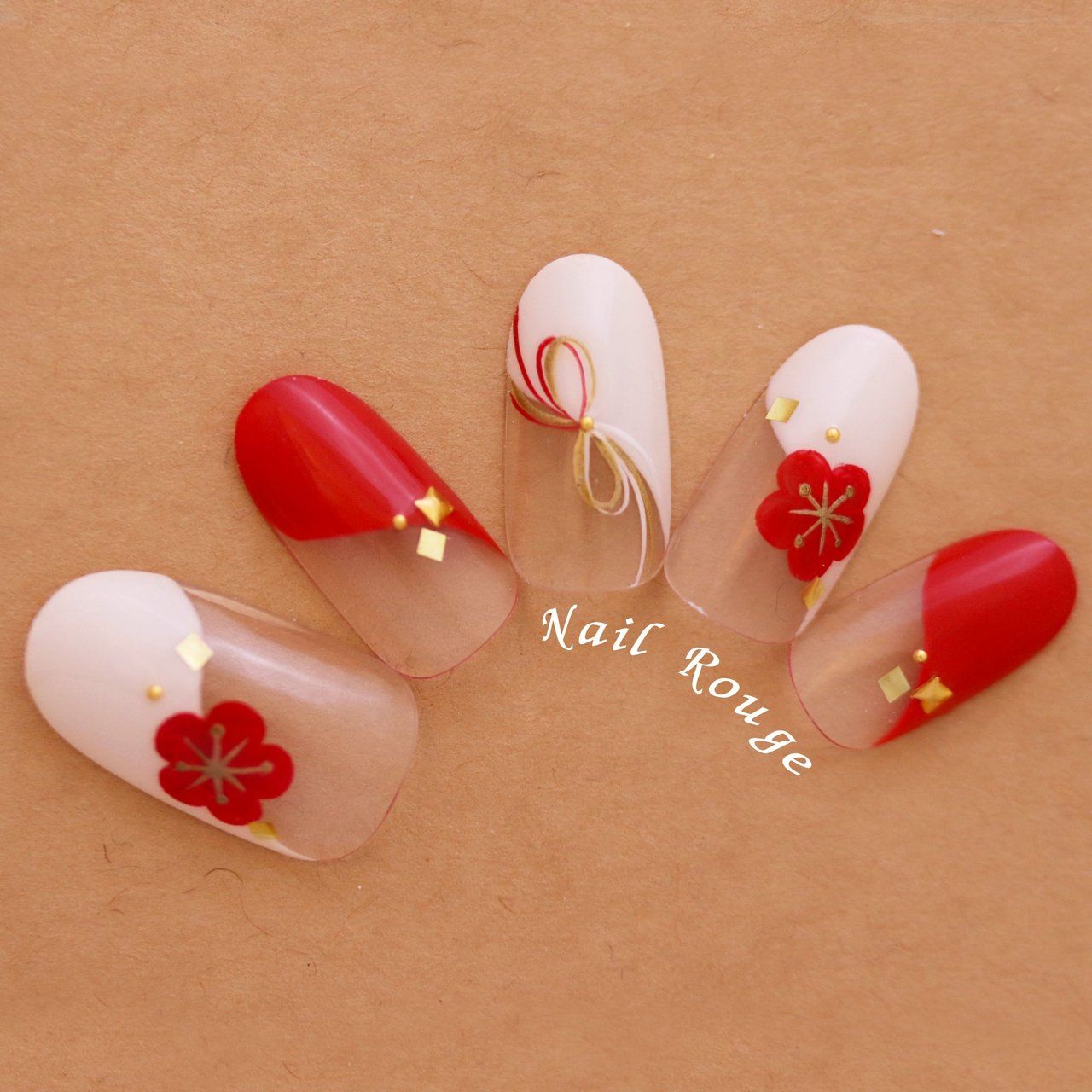 赤 シンプル 正月SNSデザイン見本帖