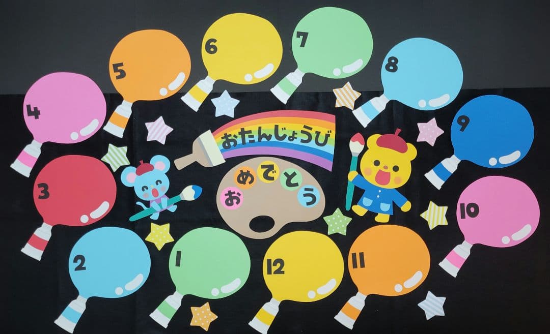 お誕生日 壁面 壁面制作 お誕生日の飾り付けに☻