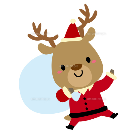 サンタさんとトナカイのクリスマスツリーイラスト - No: 25739581無料イラスト・フリー素材なら「イラストAC」
