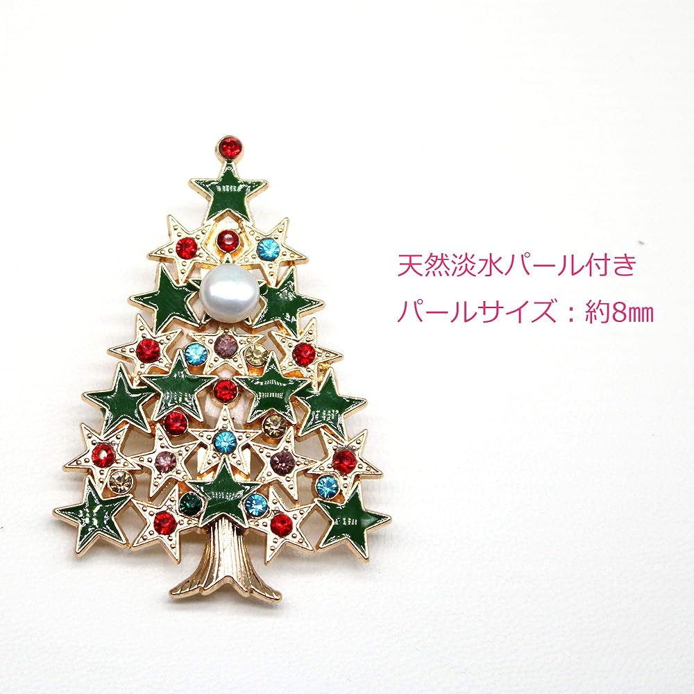 スワロフスキー クリスマスリース ブローチ - ショップ otomenohane ブローチ - Pinkoi