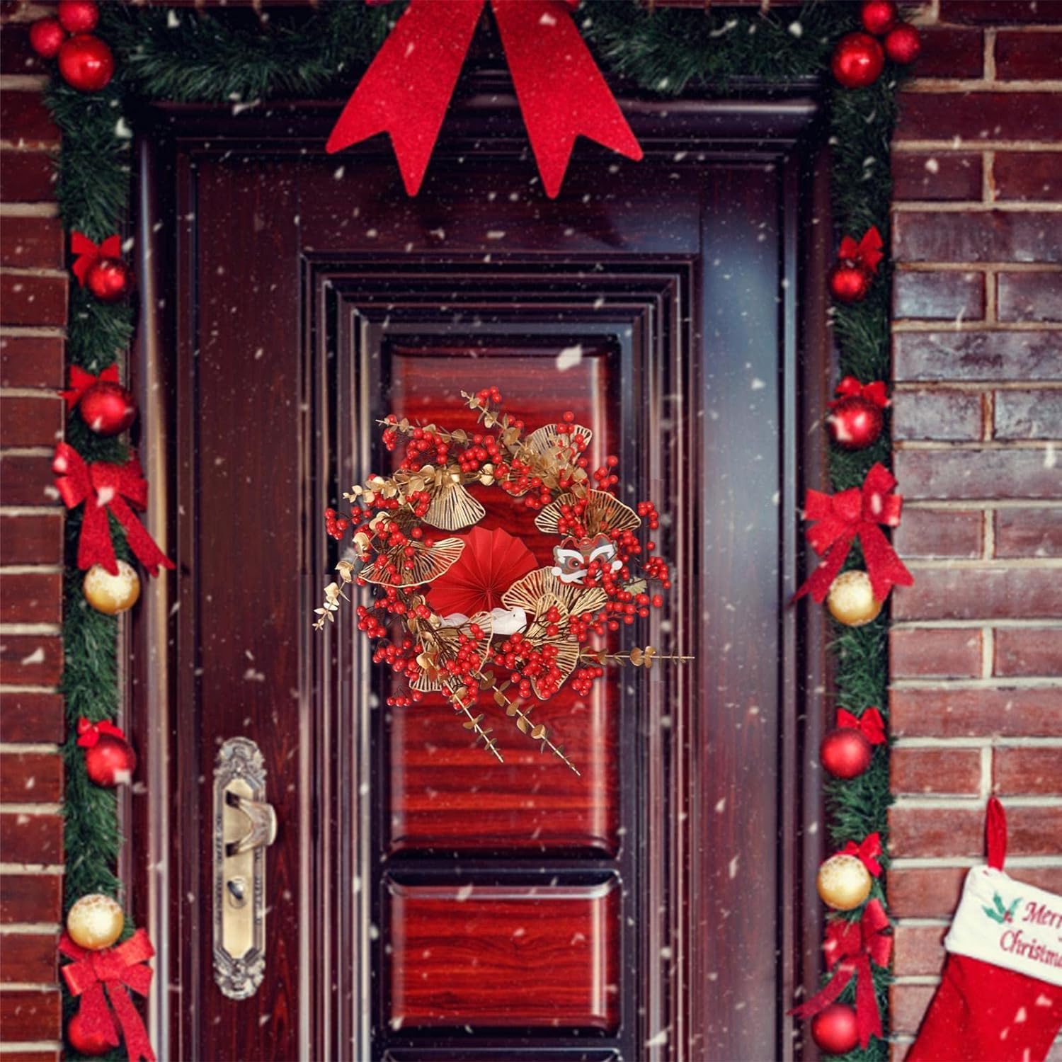 Amazon.co.jp: ILLIDAN 正月飾り しめ縄 飾り リース ドア飾り 玄関用 注連縄 〆縄 お正月 おしゃれ 縄職人手造り 神棚用謹賀新年 迎春 新春 年末 年始 準備 22cm×20cm B26-7 : ホーム＆キッチン