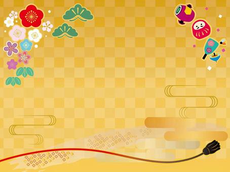 お正月に使えるポップな和柄パターン背景イラスト