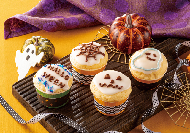 おばけマシュマロのカップケーキ