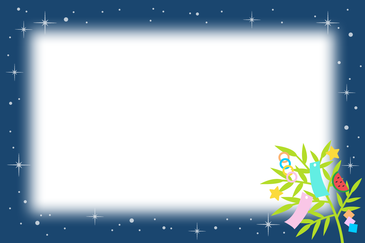 七夕飾りと夜空のフレーム枠イラスト無料フリーイラスト素材集 Frame illust