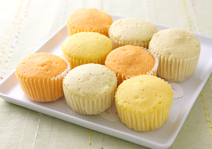 ひな祭り ひしもち色のミニ蒸しパン