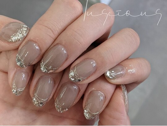 楽天市場 ジェルネイルチップ 付け爪 つけ爪 ジェルネイル ネイルチップ ジェル ネイル チップ アートチップ ロング グレー系シルバーアート :オーダーネイルチップのDINAネイル