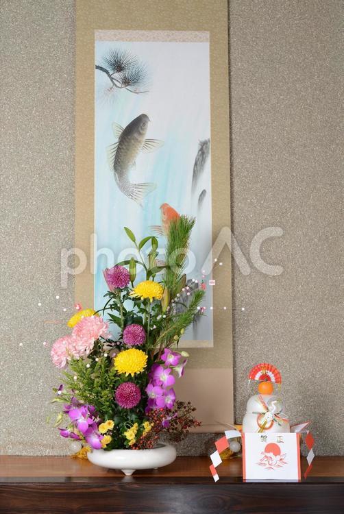 正月 床の間飾り床の間 飾り, 床の間, 住宅