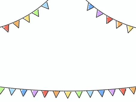 運動会・紅白の旗と陸上トラックのフレーム飾り枠イラスト無料イラスト かわいいフリー素材集 フレームぽけっと