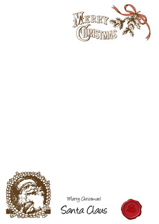 鳥と鹿が描かれた北欧風クリスマス向け便箋の無料便箋テンプレート 17123 - デザインAC