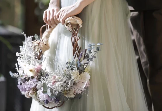 アネモネのリースブーケ ブライダル ウェディング 結婚式 プリザーブドフラワー ホワイトプリザーブドフラワー・ブライダルフラワー専門店masterwort