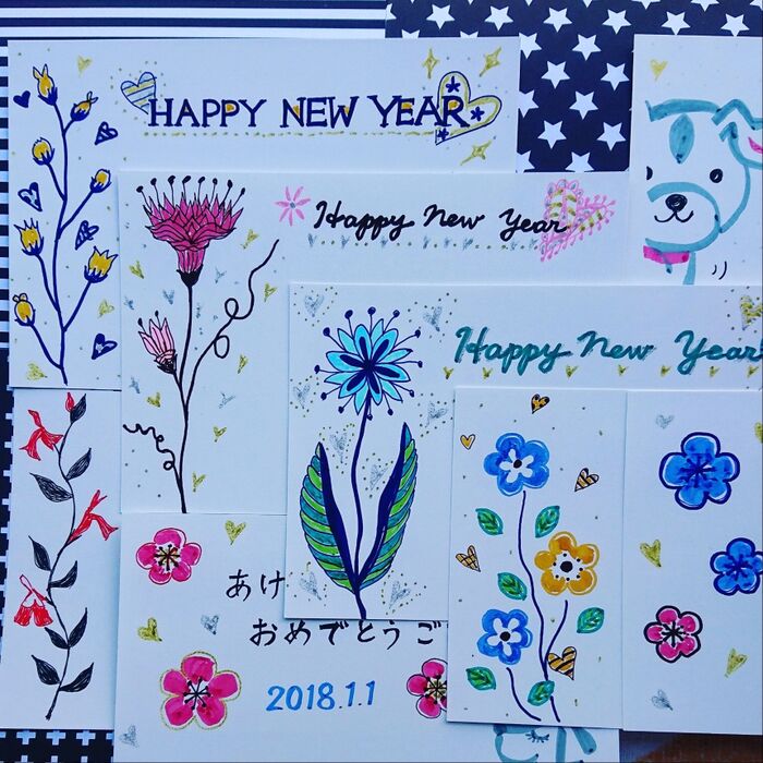 オシャレで簡単な手書き年賀状のアイデア 10選 : 窪田千紘フォトスタイリングWebマガジン「Klastyling」暮らす＋スタイリング