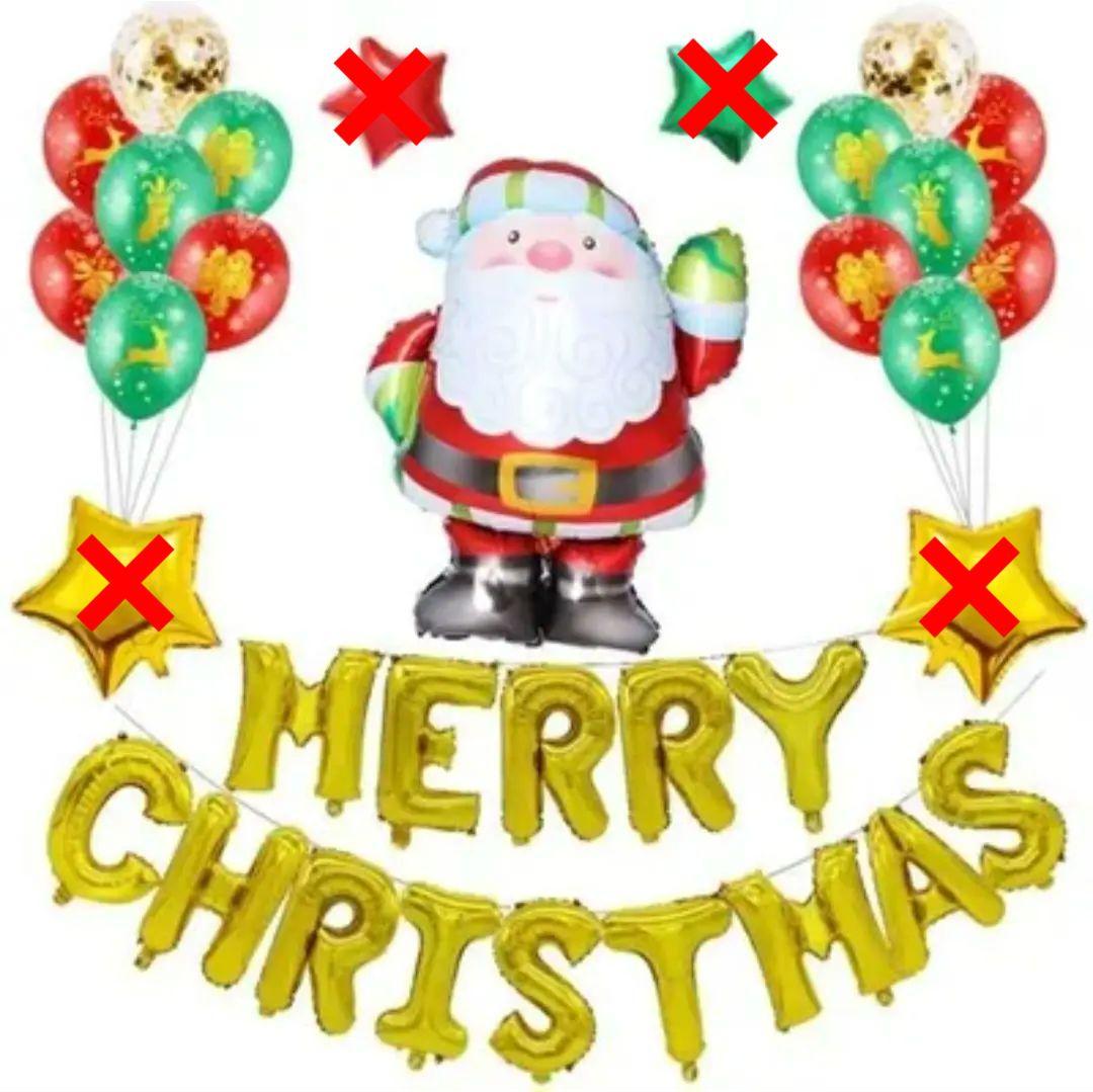 サンタ クリスマス プレゼント バルーン 装飾 XMチェック ハイ!サンタ4バルーンセット メリークリスマス 風船