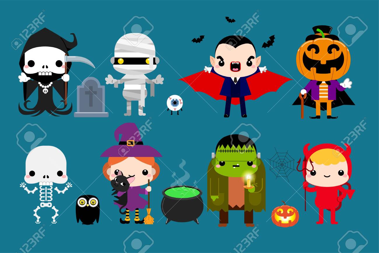 おばけとお菓子のハロウィンパーティセットのイラスト素材81816763- PIXTA