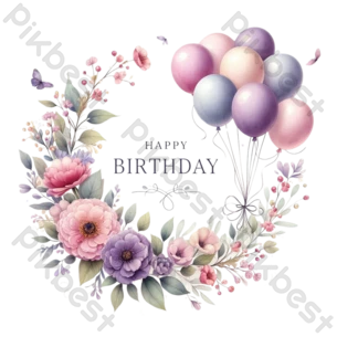 かわいい誕生日パーティーのフレーム 10種OKUMONO