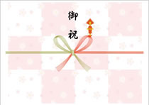 結婚祝い・ご祝儀におすすめ！向かい合う白鳥のイラスト、あわじ結びの水引が付いたかわいい熨 イラストボックス「プレミアム」テンプレート