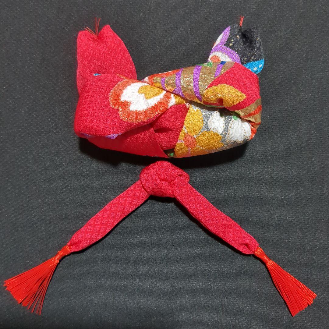 七五三7歳日本髪髪飾り水色C かのこ 鹿の子 ちんころ 水引き金 組紐白 青