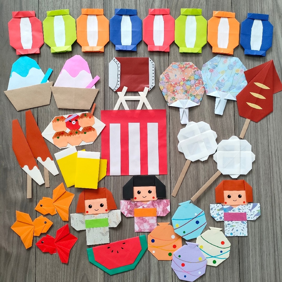 夏の壁面夏飾り！折り紙で作る花火折り方簡単でDIYクラフトのアイデアも紹介 Origami Fireworks Tutorialshigeyuki.net