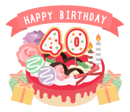 100文字入る!ずっと使える大人可愛い誕生日 - LINE スタンプLINE STORE