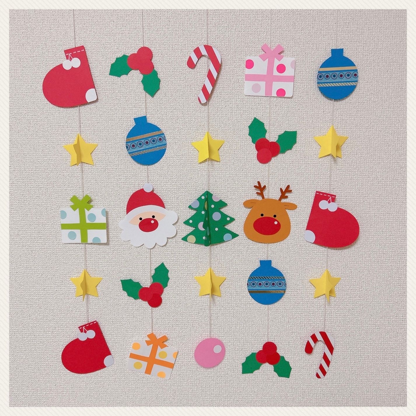 型紙 クリスマスガーランドたも元保育士ママの製作アイデア⭐️