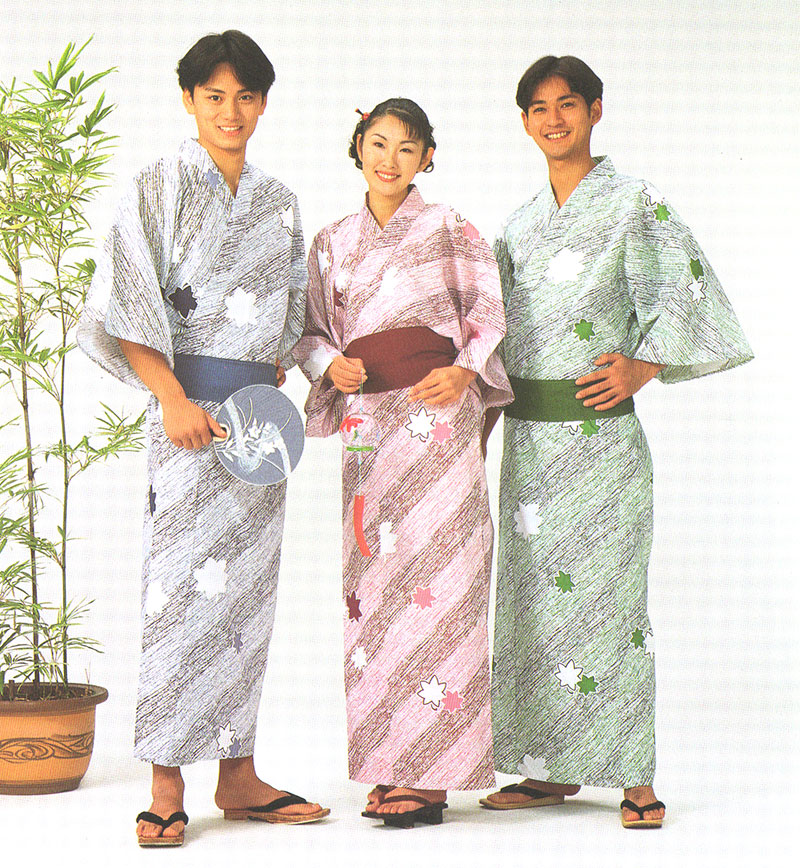 国産 ホテル・旅館用浴衣：フチ取扇柄ホテルや旅館を中心とした業務用タオル専門店コットン幸新