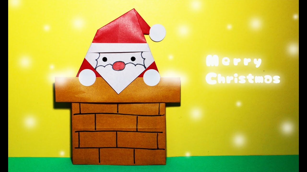 サンタクロースとソリのお菓子入れの折り紙作り方クリスマス工作のアイデア