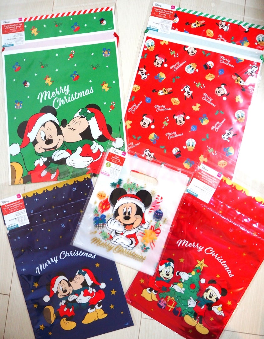 100均ダイソー「クリスマス用ラッピングバッグ・サンタの袋」商品一覧とサイズ