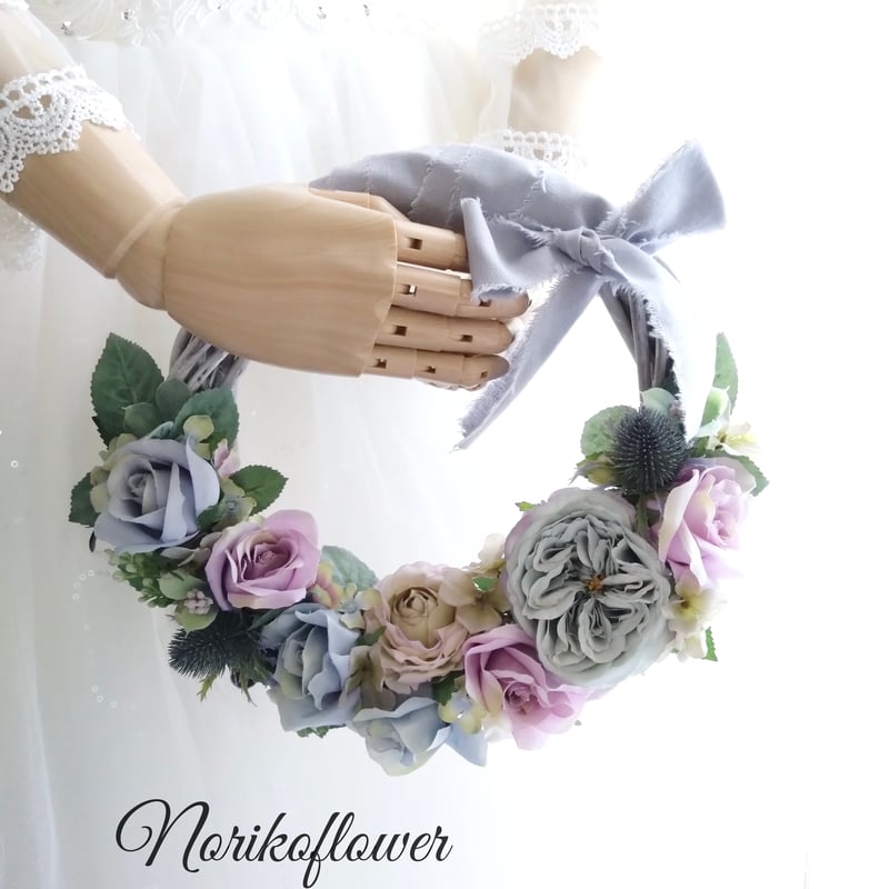 電報 結婚式 プリザーブドフラワー ブーケリース