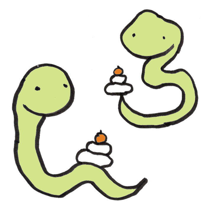 イラスト無料蛇のイラスト 線画 巳 干支 年賀状素材セットイラストダウンロード