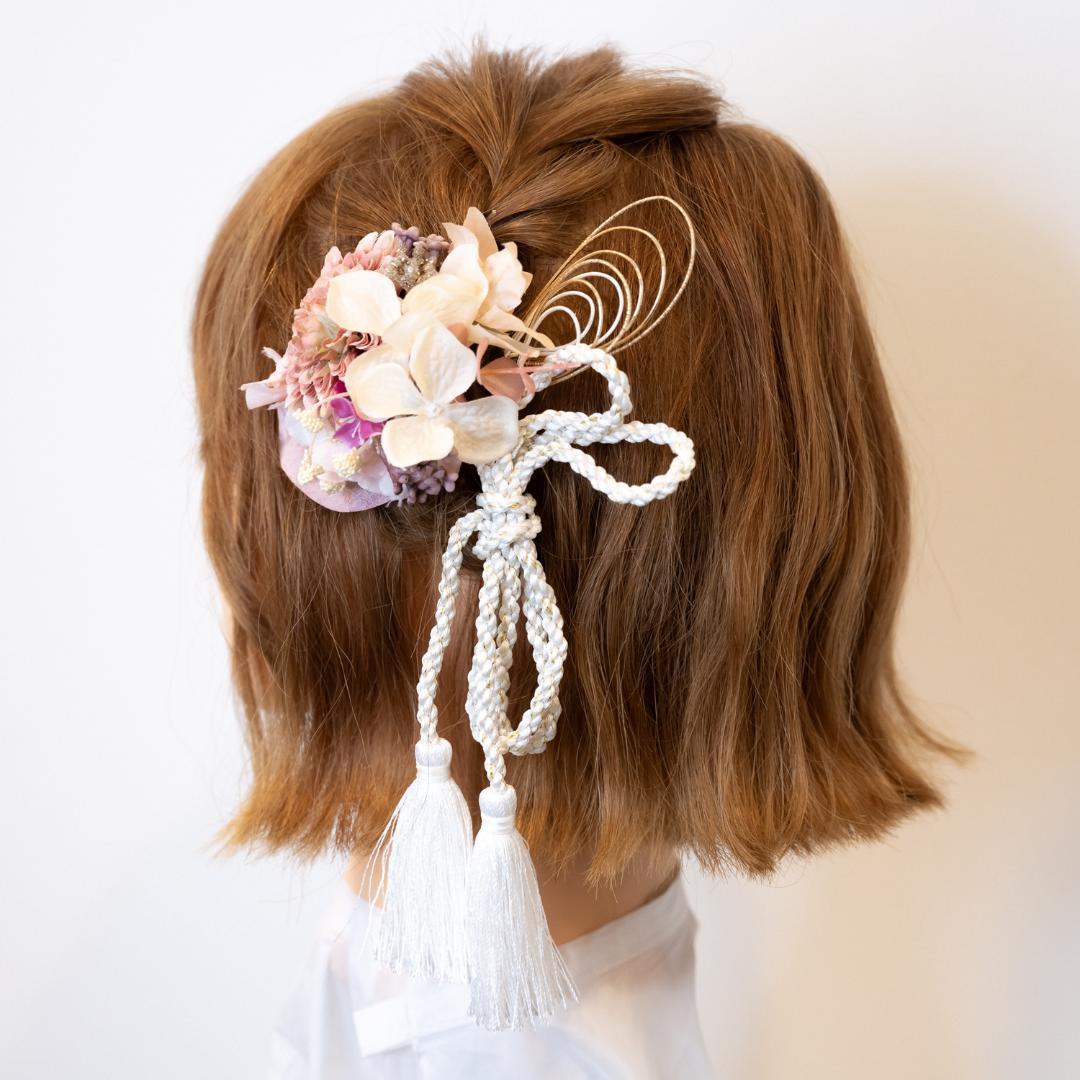 髪飾り かんざし 成人式 つまみ細工 水引 振袖 前撮り 袴 花 グリーン ブルー 大きい Ｕピン コーム ウエディング -アンココン～UNCOCON～ - プレゼント＆ギフトのギフトモール