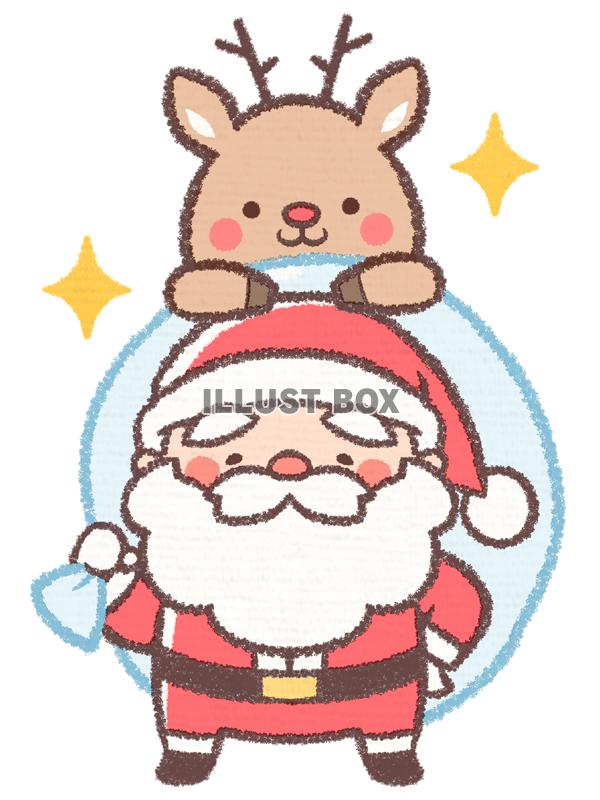 サンタクロースとトナカイ無料イラスト素材集Lemon