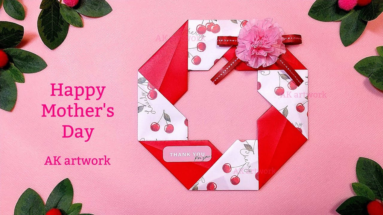 折り紙リース 5月 ピンク色のカーネーションの花束 母の日に 水玉リボン 施設 病院 保育園 壁面飾り - MA-KORIN'S GALLERYminne byGMOペパボ 国内最大級のハンドメイド・手作り通販サイト