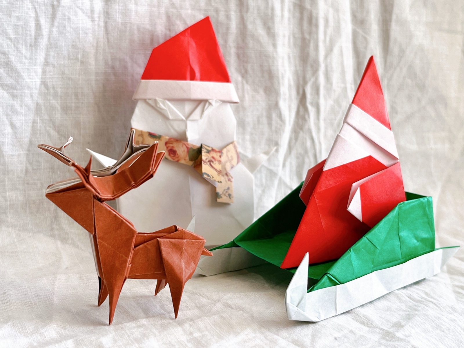 クリスマス折り紙 サンタのそり Sleigh Origamiカミキィ kamikey