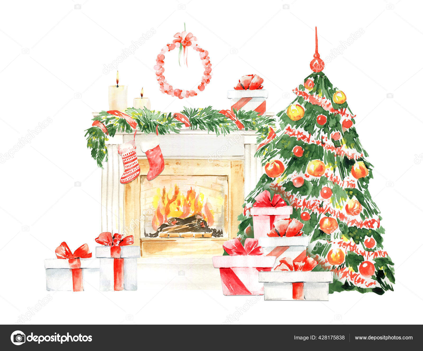 1,205 暖炉 クリスマス High Res Illustrations - Getty Images