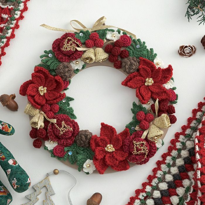 クリスマスリースとツリーを手作りでまとめて100均の毛糸で作る方法Handmade recipe