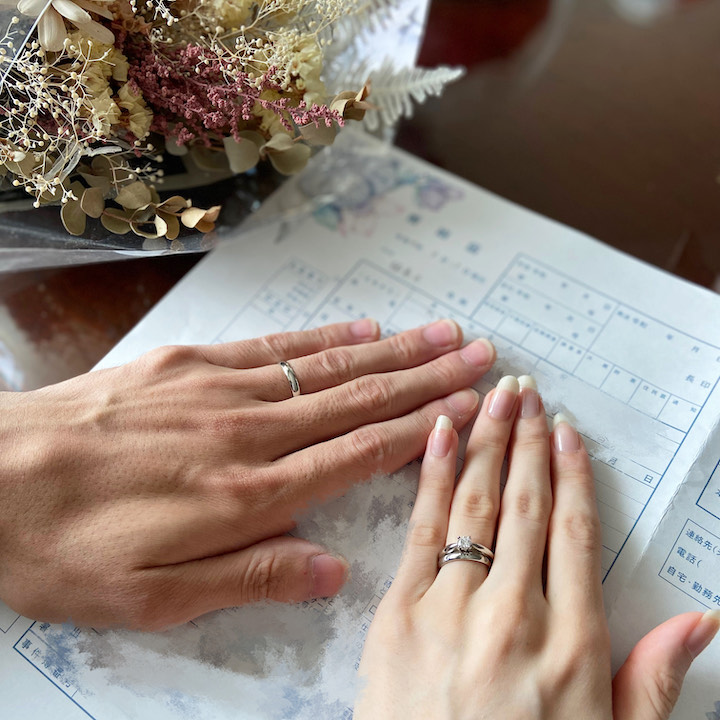 結婚指輪と婚姻届の写真素材1975207- PIXTA