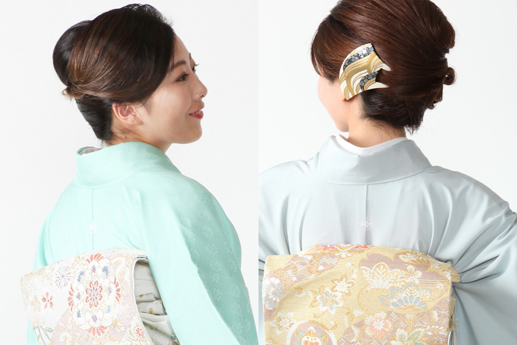 ショートへアのヘアセットと 色留袖のお着付けヘアーサロン千鳥