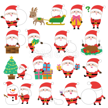 クリスマスのラインイラストが無料！イラストボックス