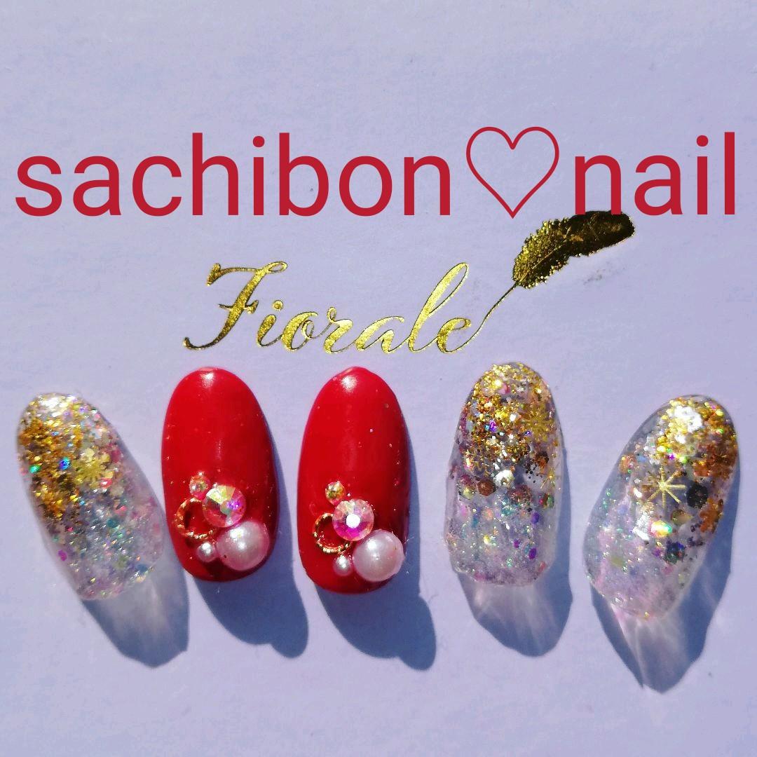 クリスマス〜お正月にかけて❤︎簡単華やか年末ネイル