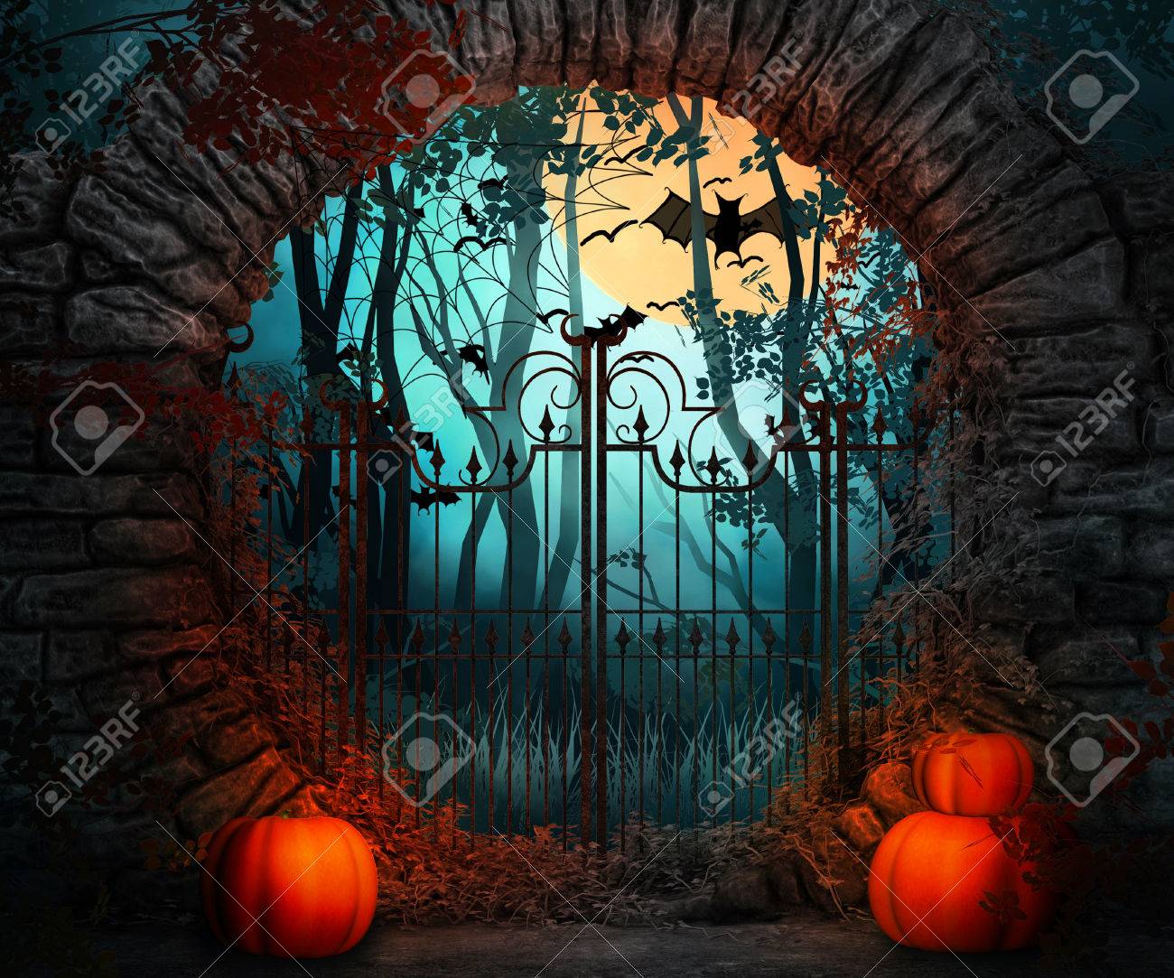 ハロウィンな夜空の背景 7種OKUMONO