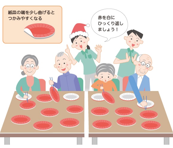 高齢者レク 簡単 新聞紙を使ってお正月のしめ縄リース 製作・工作 New Year decoration