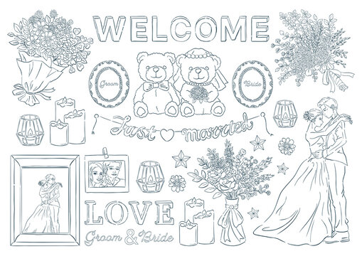 結婚式 ウェルカムボード 手書きイラスト無料イラスト・フリー素材なら「イラストAC」