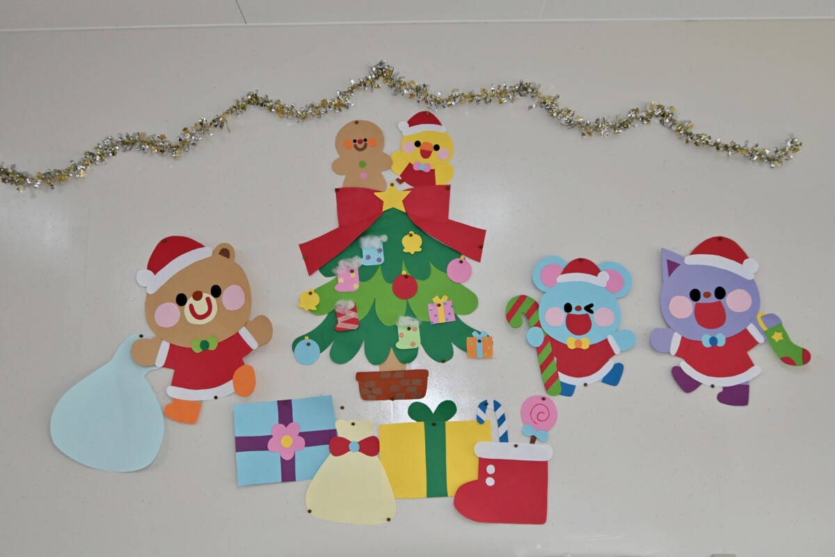 製作キット保育 壁面クリスマスリース 壁面飾りクリスマス 壁面12月 クラフト・布製品
