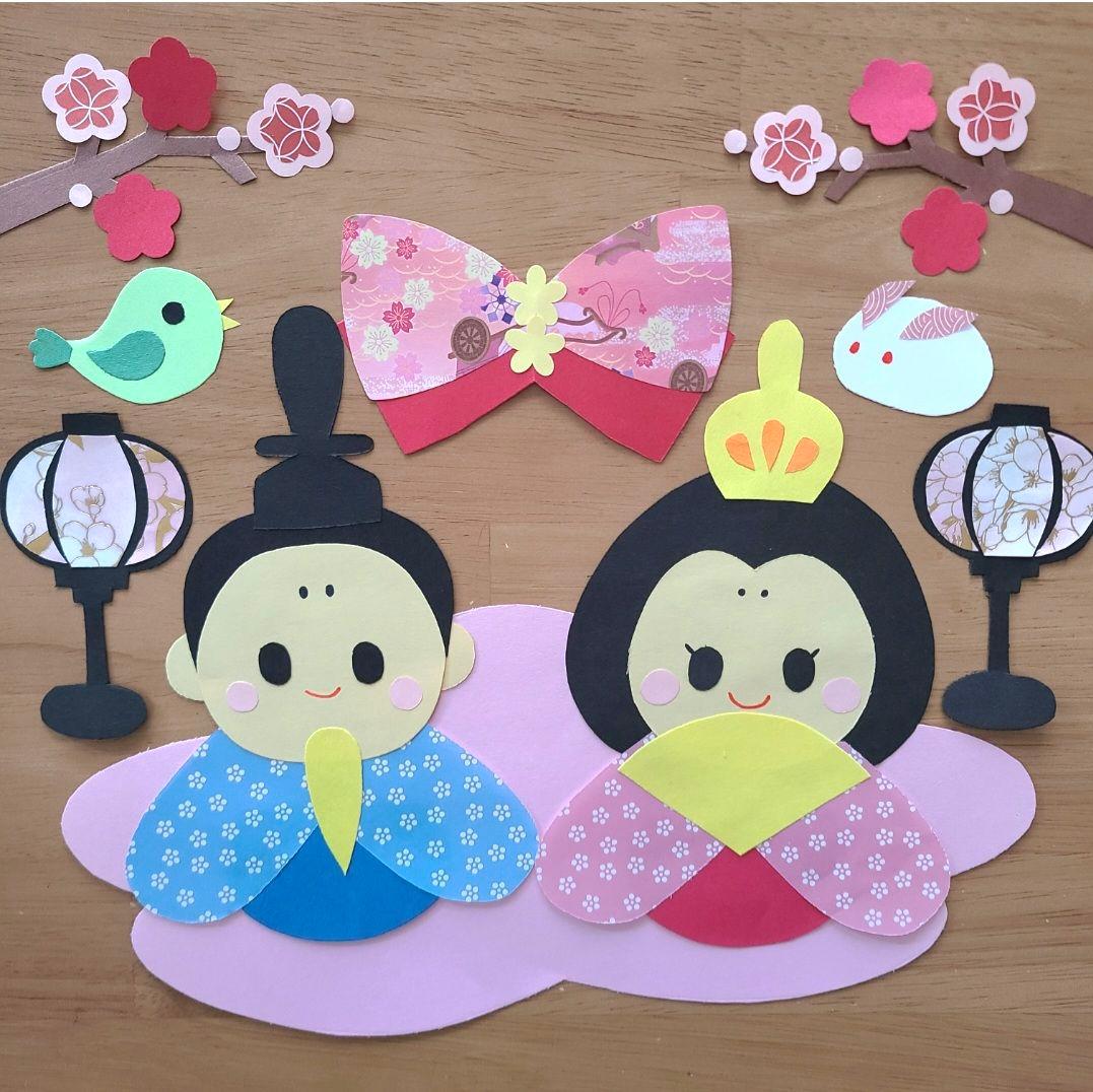 ハンドメイド☆壁面飾り ３月 ひなまつり 初節句 保育園 施設 お雛様 文字付きiichi日々の暮らしを心地よくするハンドメイドやアンティークのマーケットプレイス