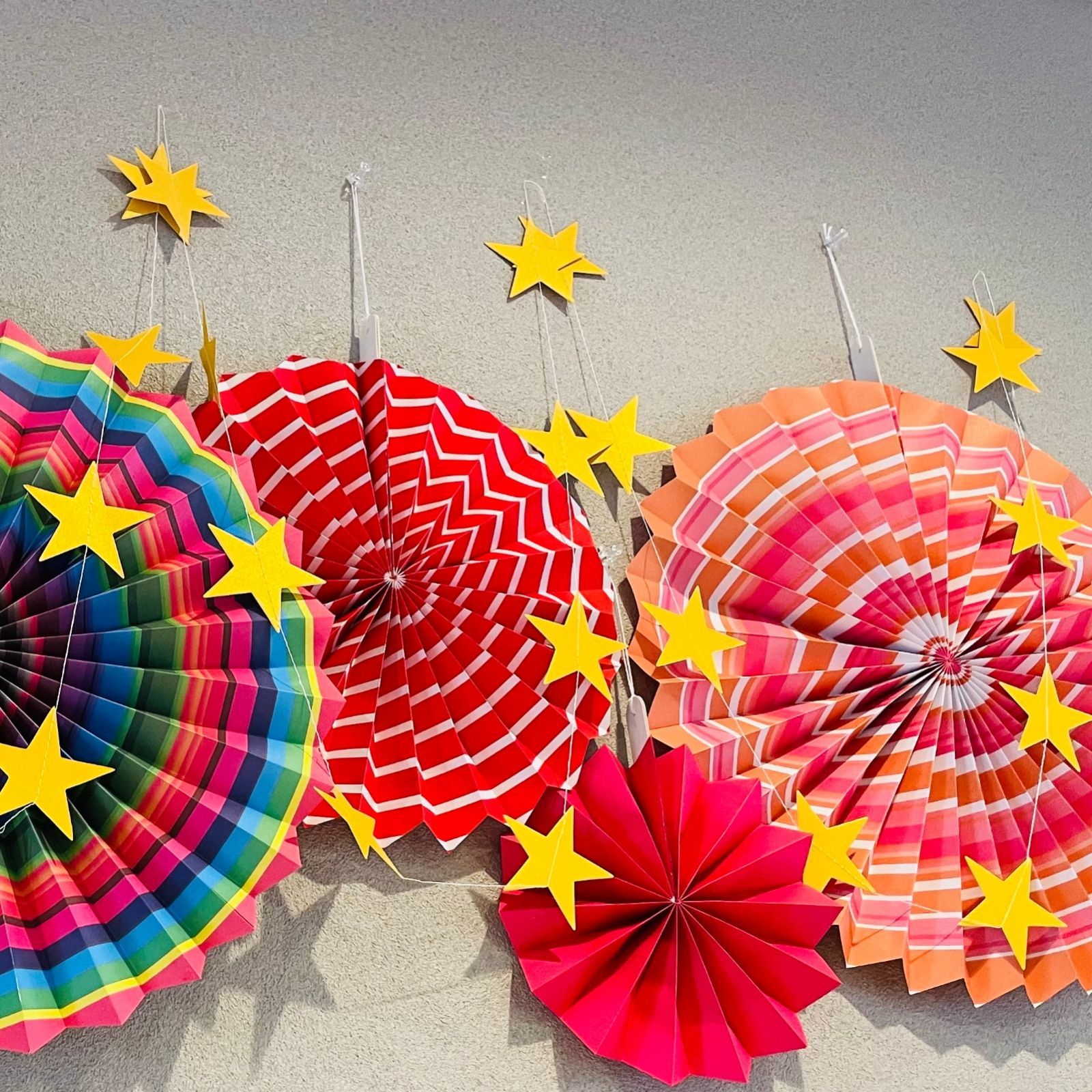 バースデー デコレーション セット no.3 パーティー 飾り付け ガーランド 飾り ペーパーファン 装飾 男の子 女の子 全6カラー 誕生日ファースト 1歳 2歳 3歳 4歳 送料無料 Hanameiparty shop Hanamei