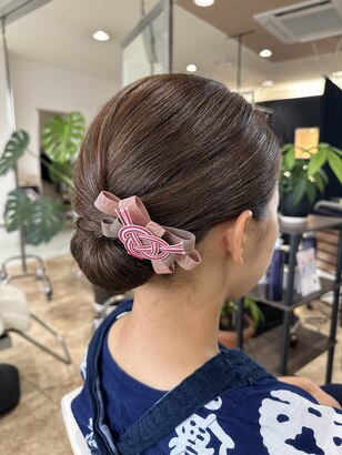 祭りヘア 常滑春祭り 盛り髪愛知県 常滑市 天然100%ヘナ美容室ビューティーヒロコ ♡シアワセの一歩